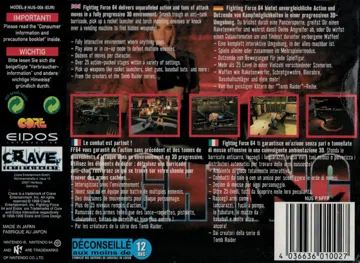 Fighting Force 64 (Europe) box cover back